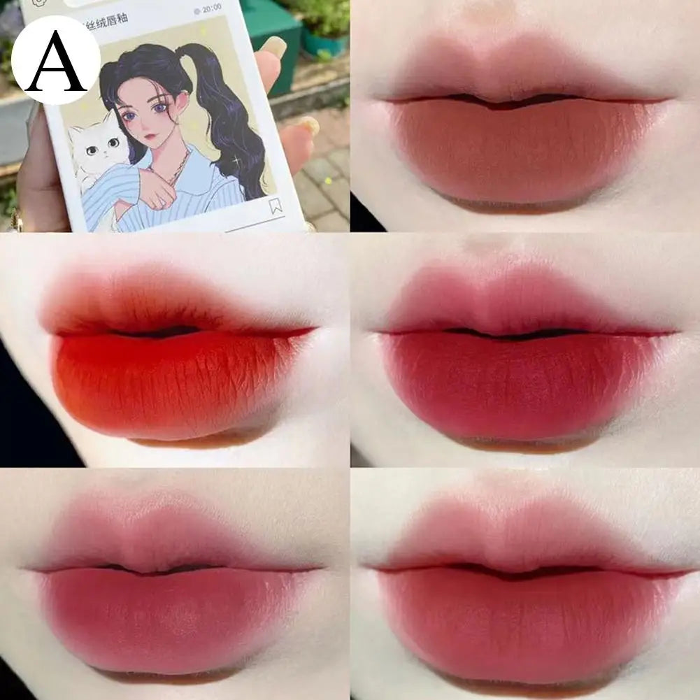 5Pcs Cigarette Lip Gloss Set Matte Red Tint for Lips Makeup Long Lasting Water Mirror Lip Glaze Waterproof Lipstick Kit Cosmetic